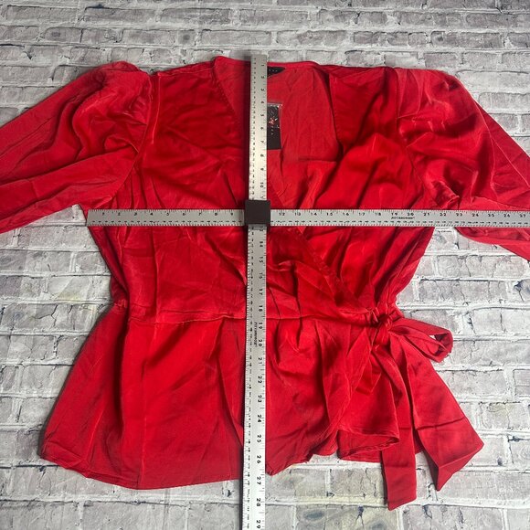 EUC Adiva Women's Red Plus Wrap Blouse Size 2X - Picture 13 of 15